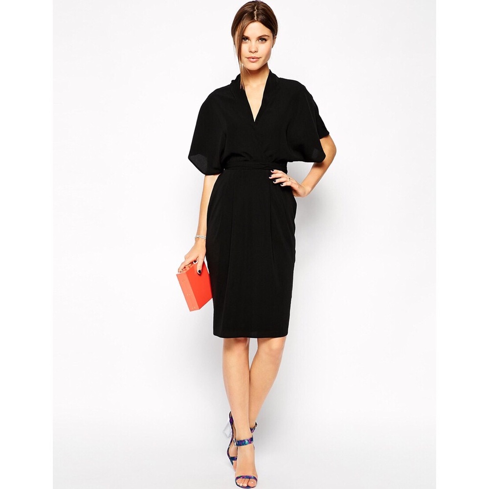 ASOS Pencil Dress with Kimono Wrap Detail